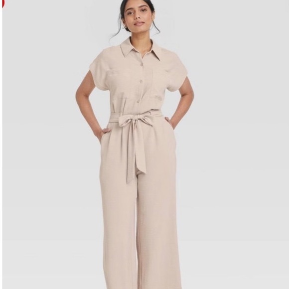 a new day Dresses & Skirts - NEW A New Day Womens Utility Button Front Belted Jumper Khaki Size L